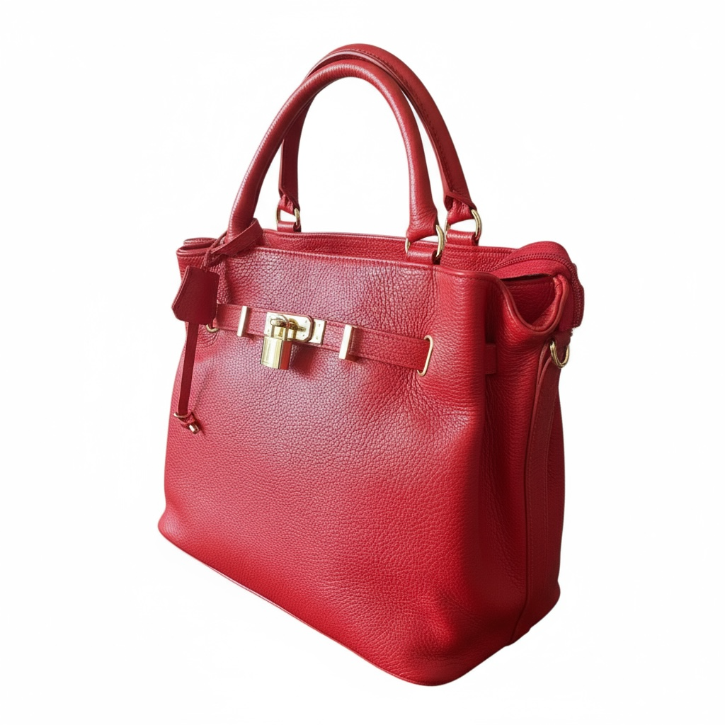 Sac à main en cuir rouge