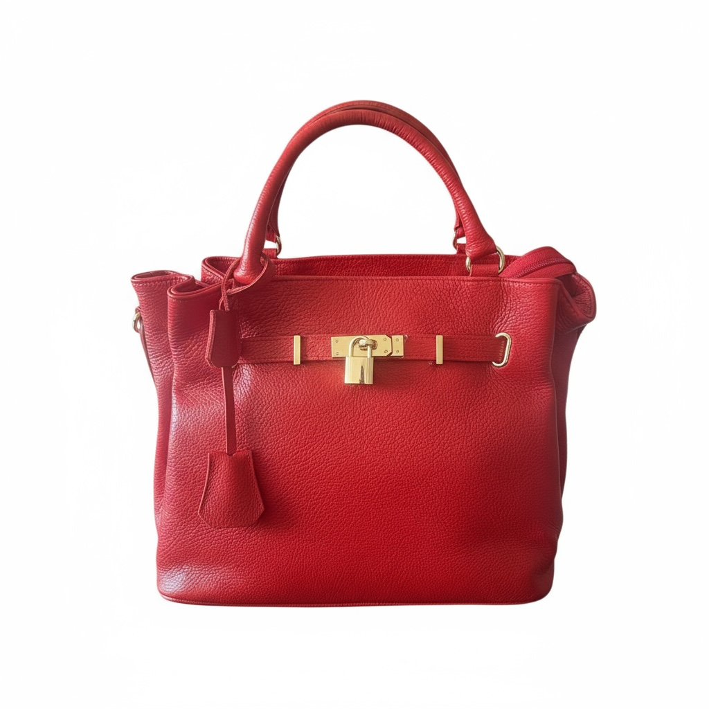 Sac à main en cuir rouge